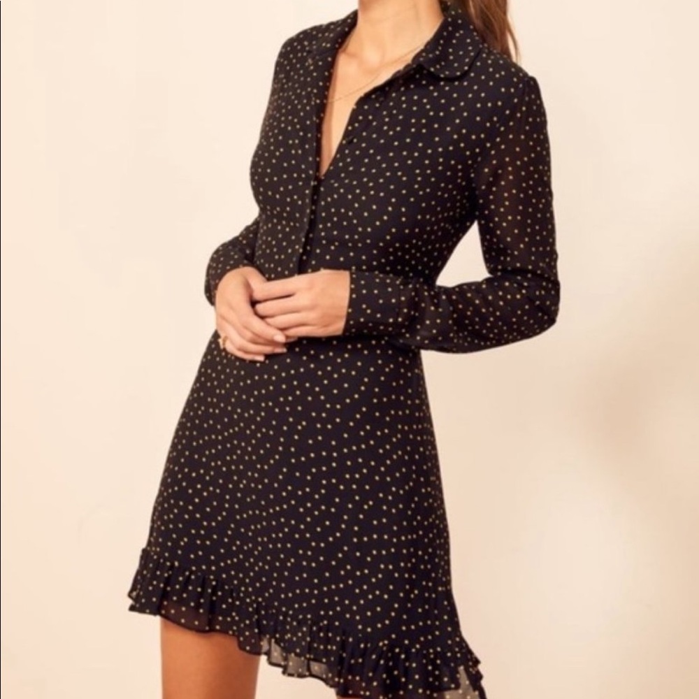 Reformation Mini Dress, Monti Dot Print, Size 10